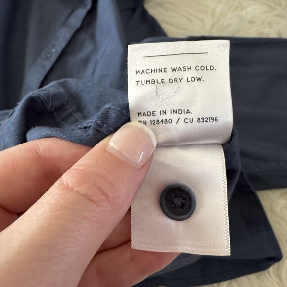 Pact Organic Cotton Shirt Women’s XL Blue Button Down Long Sleeve Pocket Casual - Picture 9 of 9